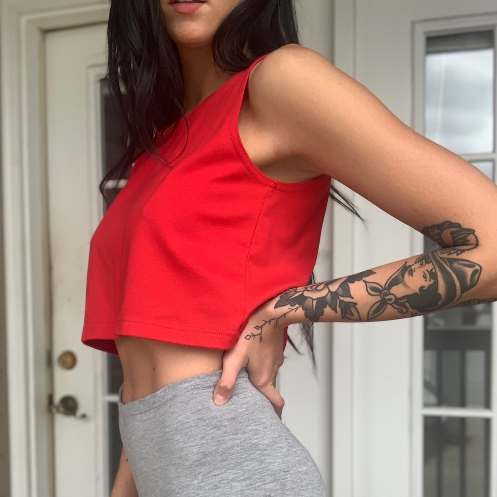 Vintage workout crop tank top